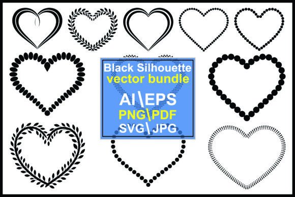 Black Heart Shapes Decorative Elements
