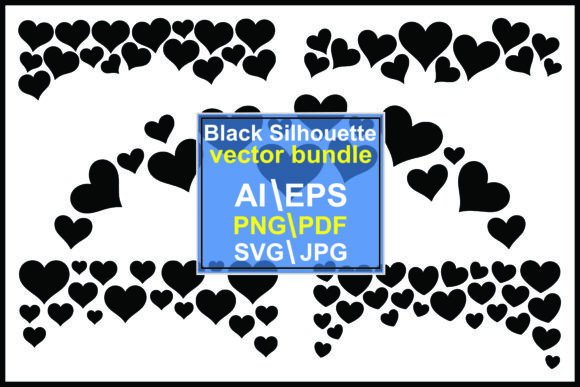 Black Hearts Arranged in Decorative Borders