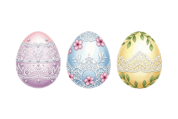Bringing Spring to Life with Decorative Pastel Lace Easter Eggs Art