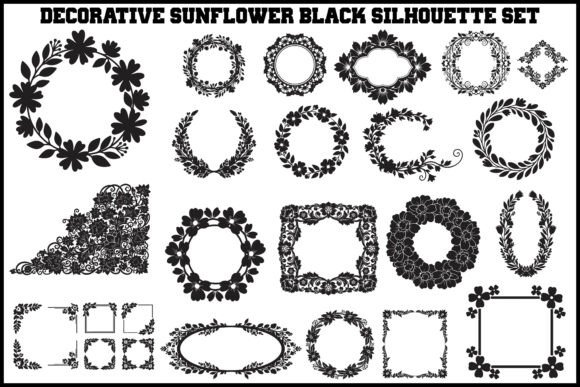 Decorative Sunflower Black Silhouette Set: A Practical Asset for Modern Design