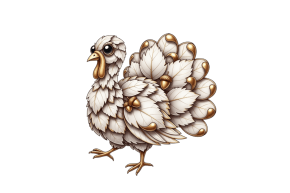 Decorative Turkey with Leaf Feathers Design Guide