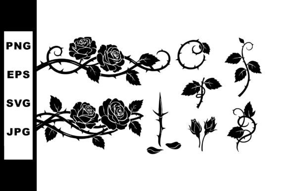 Elegant Rose Silhouettes for Creative Design