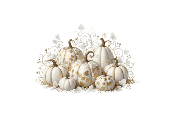 Elegant White Gold Decorative Pumpkins: A Fall Design Essential