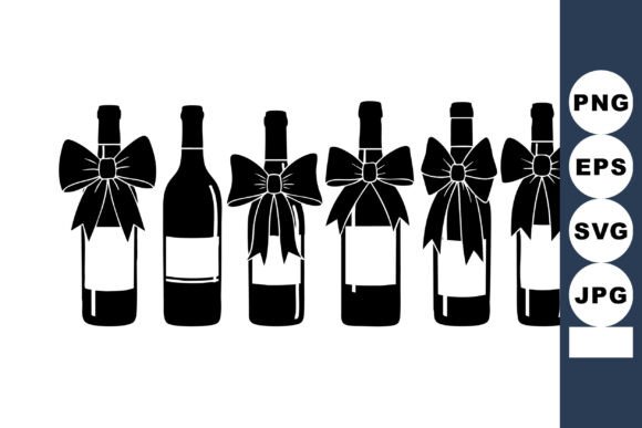 Elevate Holiday Designs with Wine Bottle Vectors