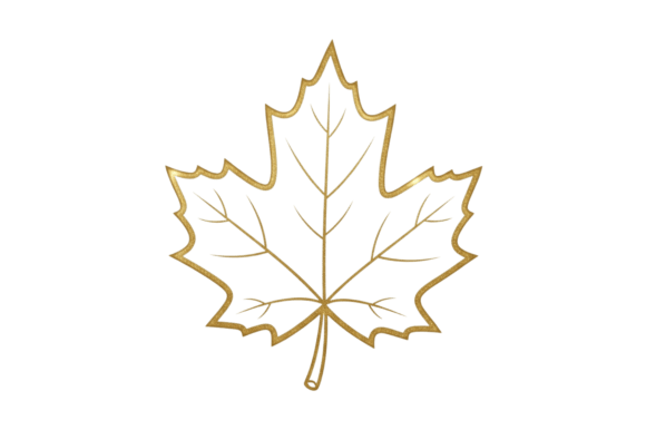 Elevate Your Autumn Designs with the Golden Maple Leaf Decorative Element