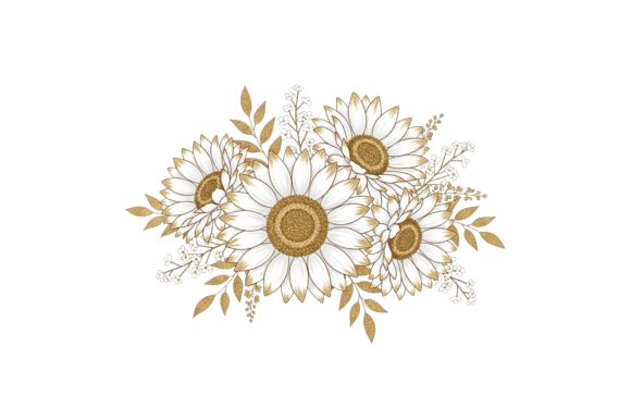 Elevate Your Autumn Projects with White Gold Glitter Decorative Floral Designs