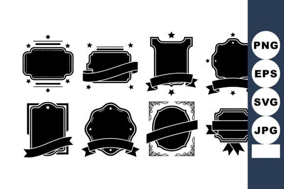 Elevate Your Brand with Vintage Decorative Black Label Badge Shapes