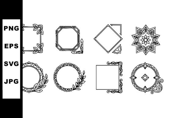 Elevate Your Designs with an Ornate Decorative Frames Set with Floral Details