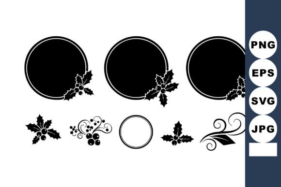 Elevate Your Festive Designs with Holly Berry Round Frames and Decorative Elements