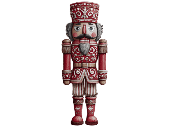 Elevate Your Holiday Designs with Decorative Red Nutcracker Clipart