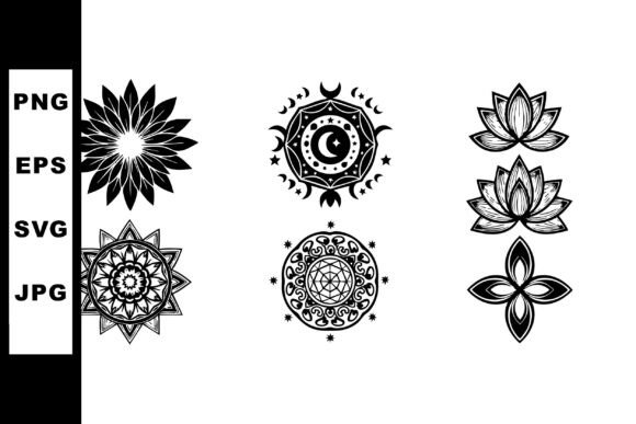 Elevating Artistic Projects with Black and White Decorative Floral Mandalas