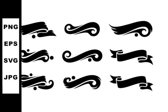 Elevating Design Projects with Elegant Black Silhouette Ribbons