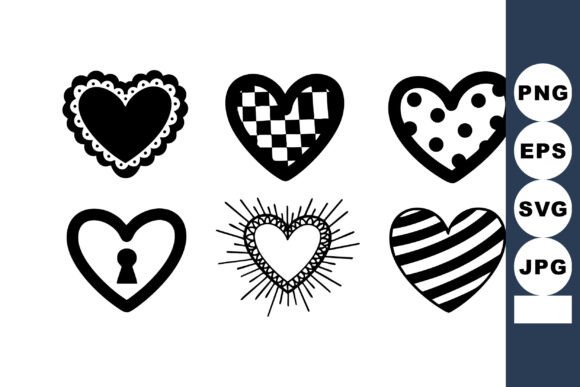 Elevating Design Projects with the Black and White Decorative Hearts Set Wi