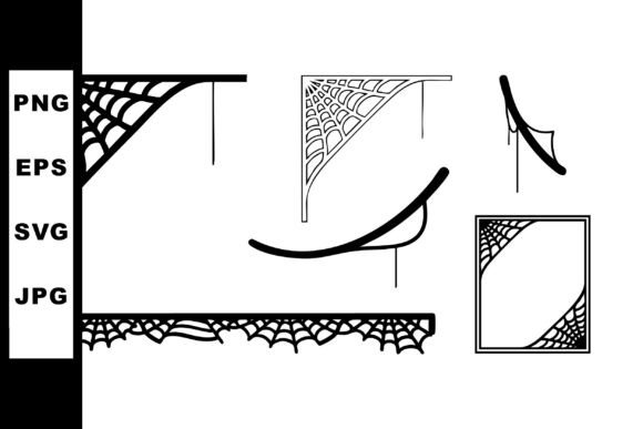 Elevating Design Projects with the Decorative Black Spider Web Corner and Border Vector Set