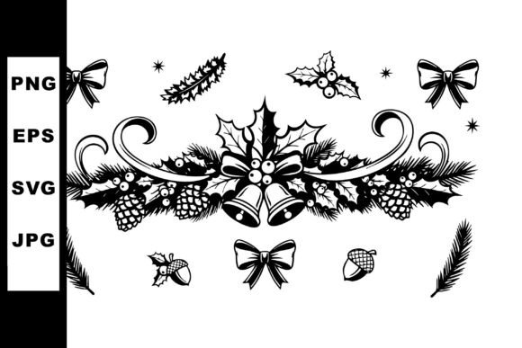 Elevating Holiday Designs with Timeless Black and White Vector Art