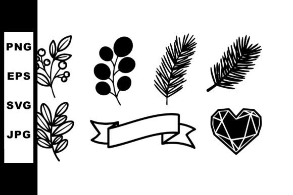 Elevating Minimalist Design with a Decorative Vector Set of Black Botanical Elements