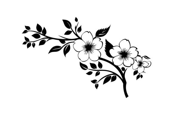 Evaluating the Decorative Blooming Branch Silhouette for Design Projects