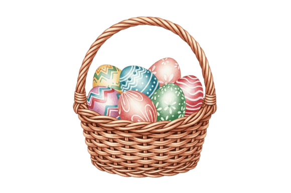 Integrating Decorative Easter Eggs in a Basket into Your Creative Workflow
