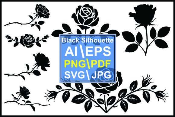 Silhouette Rose Floral Decorative Elements Guide