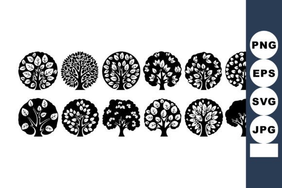 Unlocking Versatility with Black and White Decorative Round Tree Icons