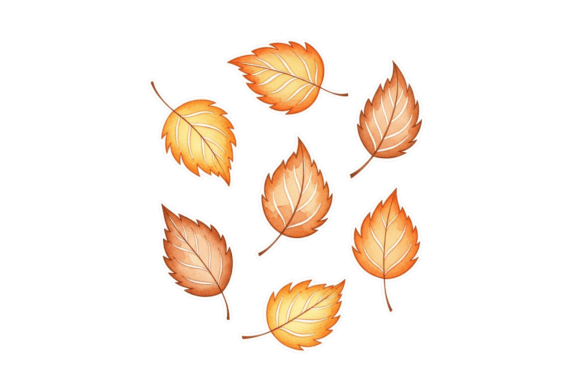 Watercolor Fall Leaves Decorative Art for Thanksgiving